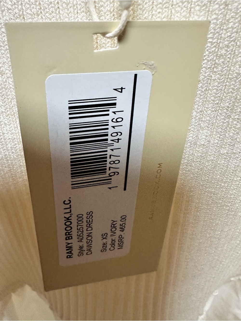 Ramy Brook Cream Ribbed Bodice Maxi Dress with Tiered Skirt - Picture 5 of 7